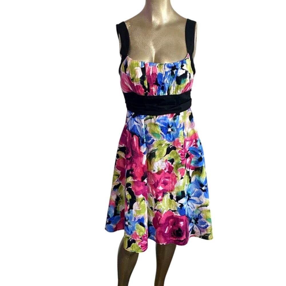 B. Smart Fit & Flare Dress Size 14 Watercolor Colorful Y2K Wedding Guest